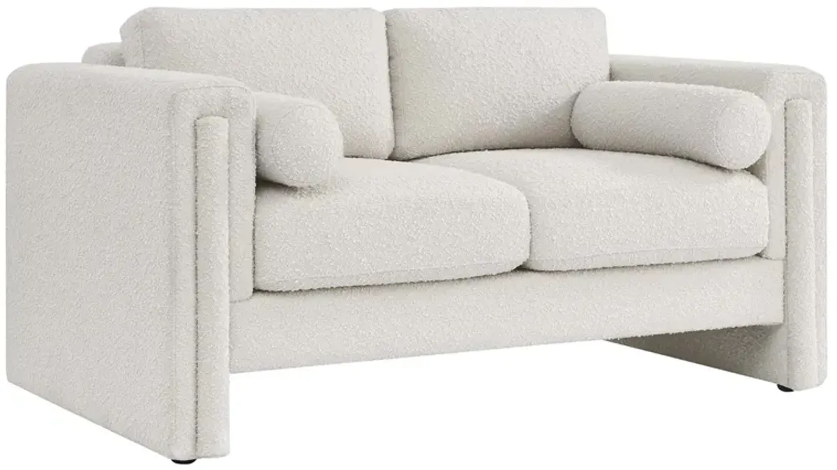 Visible Boucle Fabric Loveseat by Modway Ivory