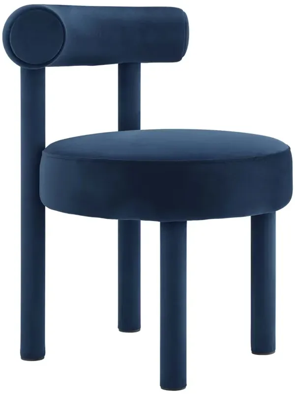 Toulouse Performance Velvet Dining Chair by Modway Midnight Blue