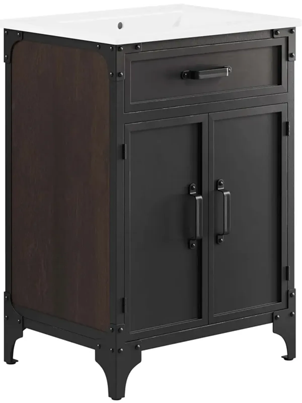 Steamforge Bathroom Vanity Basin Included by Modway 24" / White Black