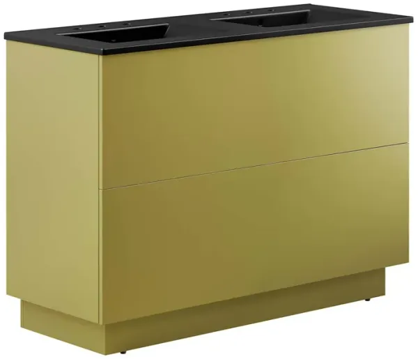 Quantum Bathroom Vanity Basin Included by Modway 48" Double / Black Gold