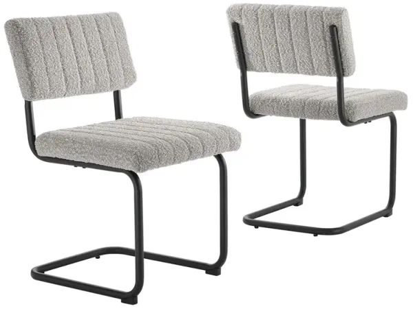 Parity Boucle Dining Side Chairs - Set of 2 by Modway Black Taupe
