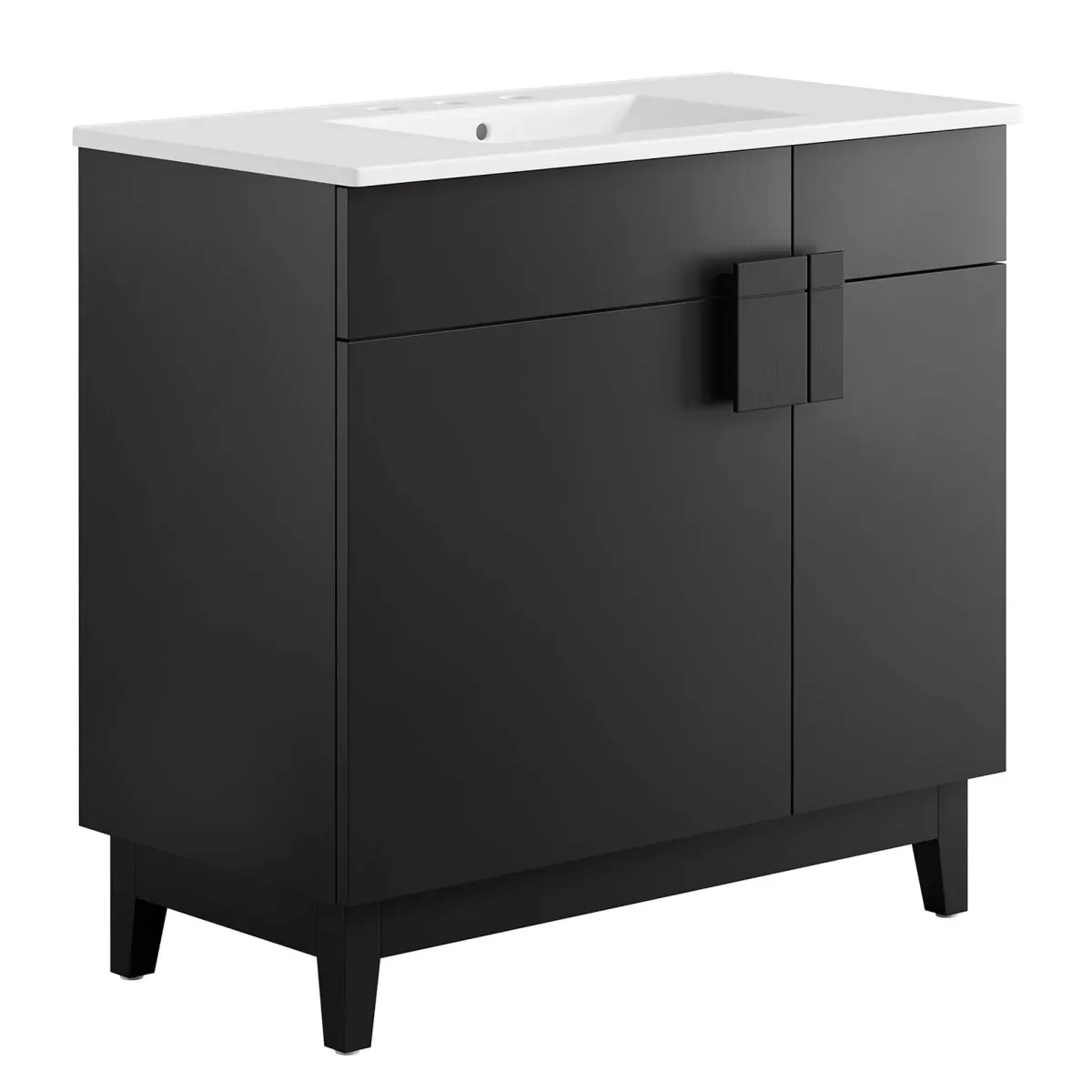 Miles Bathroom Vanity Basin Included by Modway 36" / Black Black