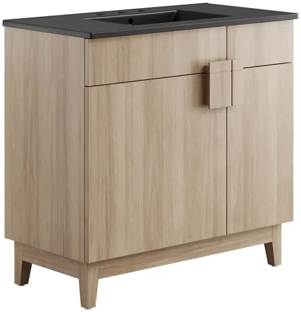 Miles Bathroom Vanity Basin Included by Modway 36" / Black Oak