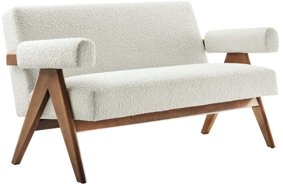 Lyra Boucle Fabric Loveseat by Modway Ivory