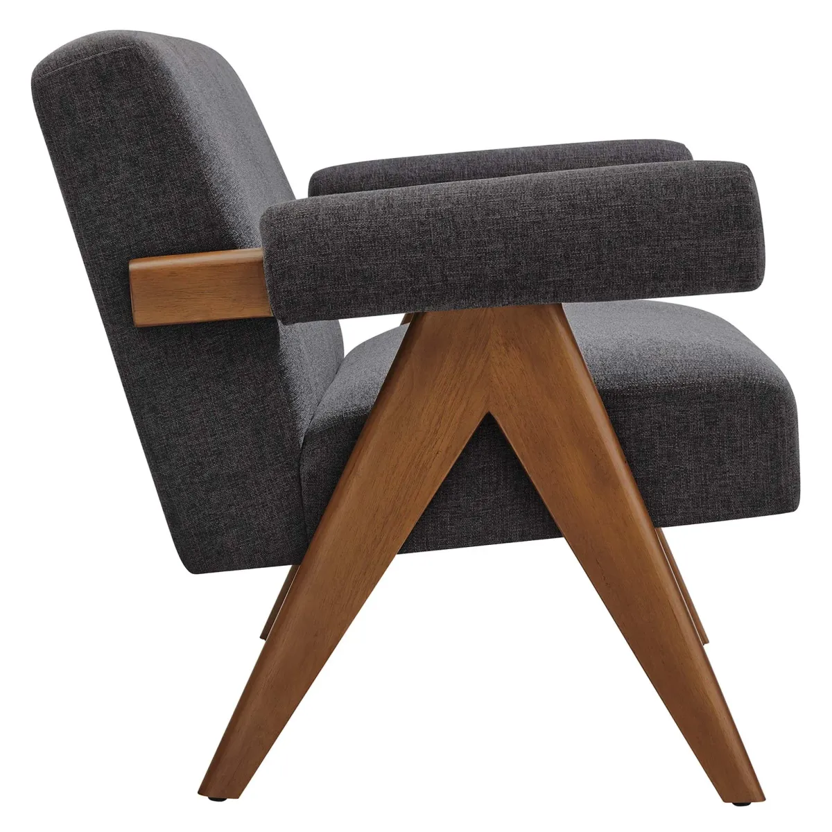 Lyra Fabric Loveseat by Modway Dark Gray Fabric