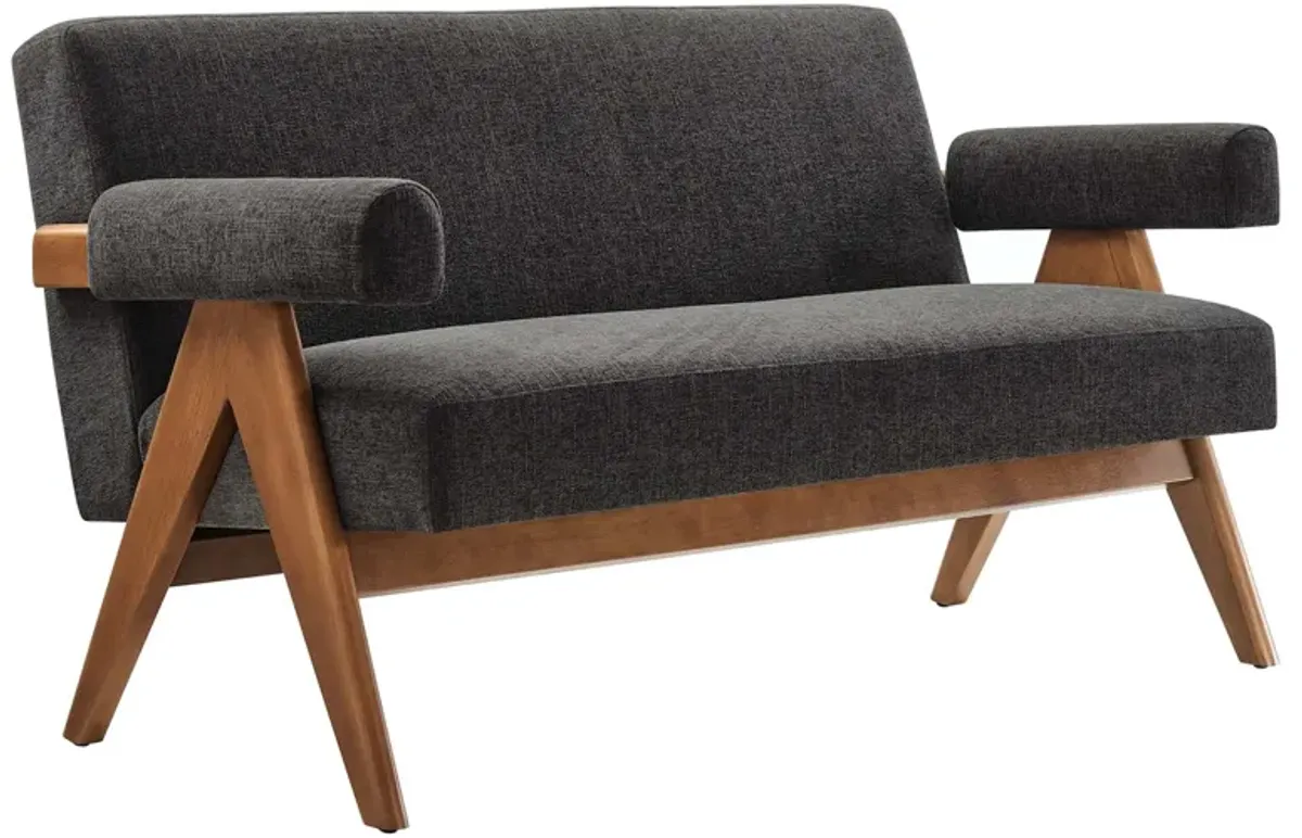 Lyra Fabric Loveseat by Modway Light Gray Fabric