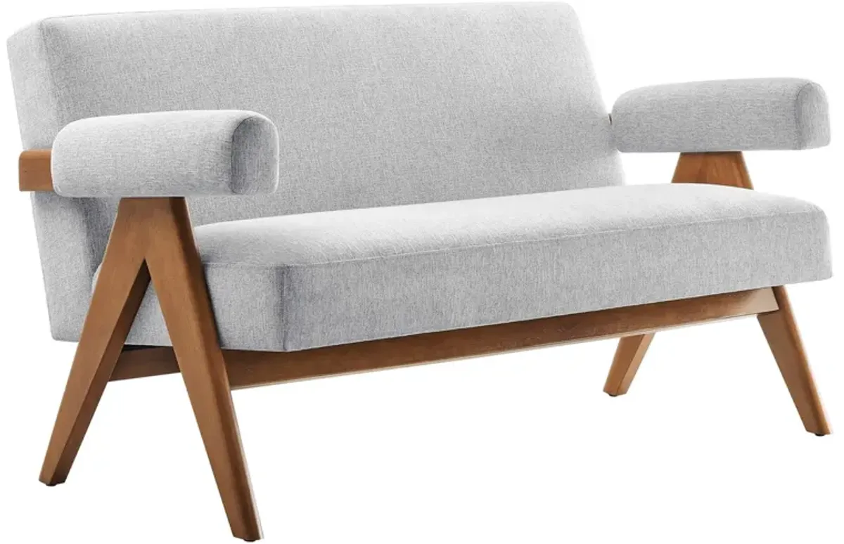 Lyra Fabric Loveseat by Modway Light Gray Fabric