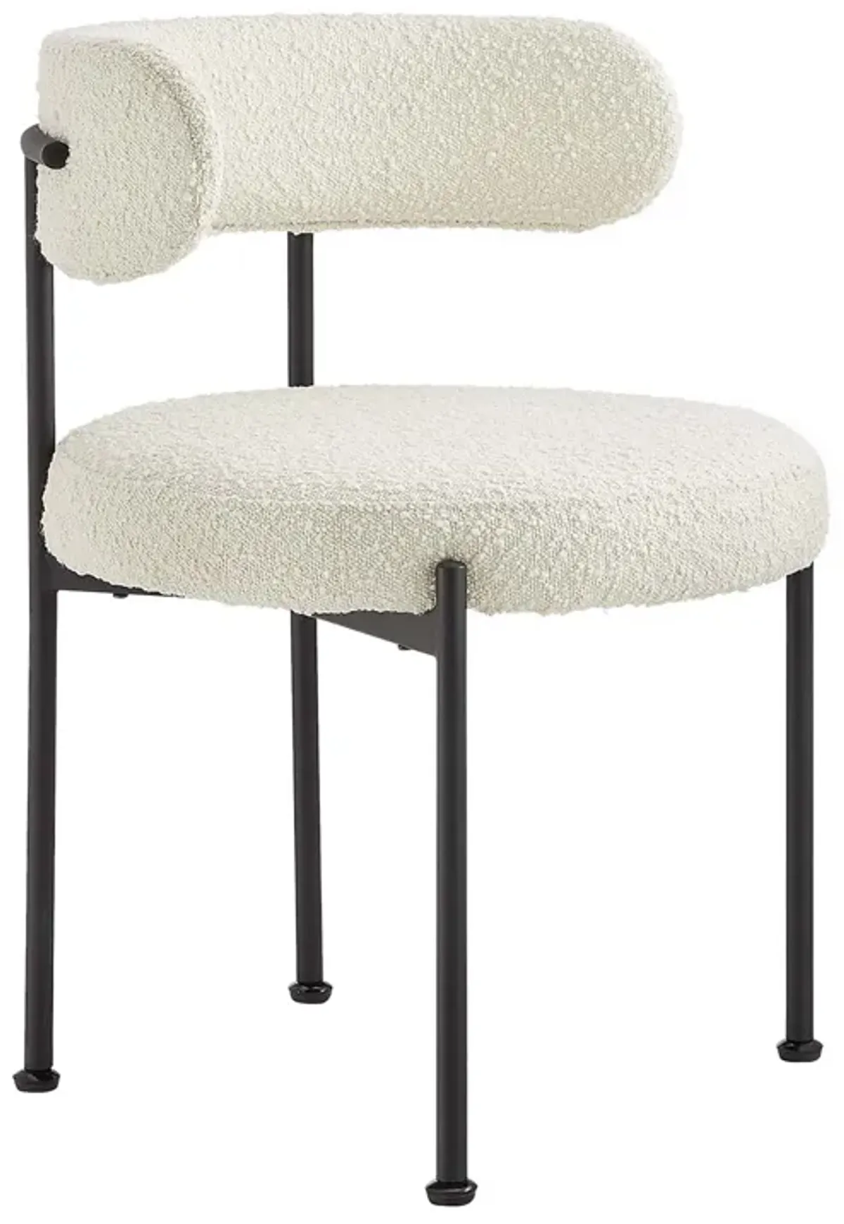 Albie Boucle Fabric Dining Chairs - Set of 2 by Modway Ivory Black