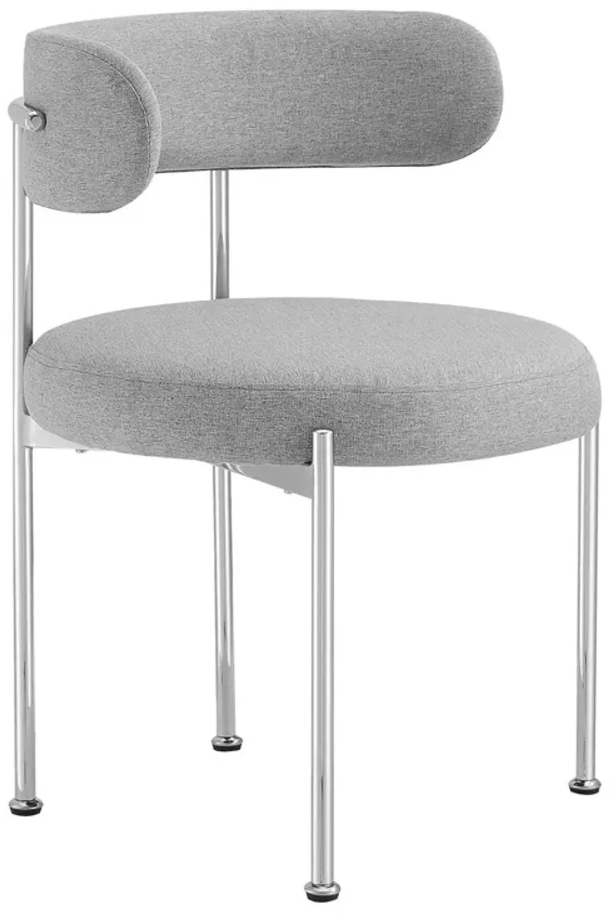 Albie Fabric Dining Chairs Set of 2 by Modway Gray Silver