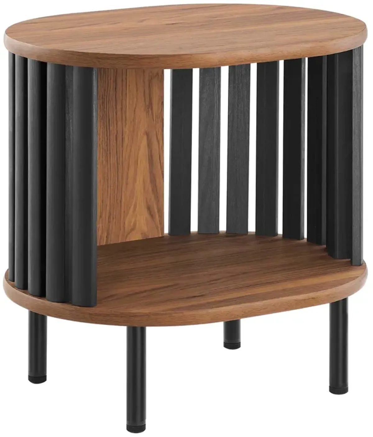 Fortitude Patio Side Table by Modway Walnut Black