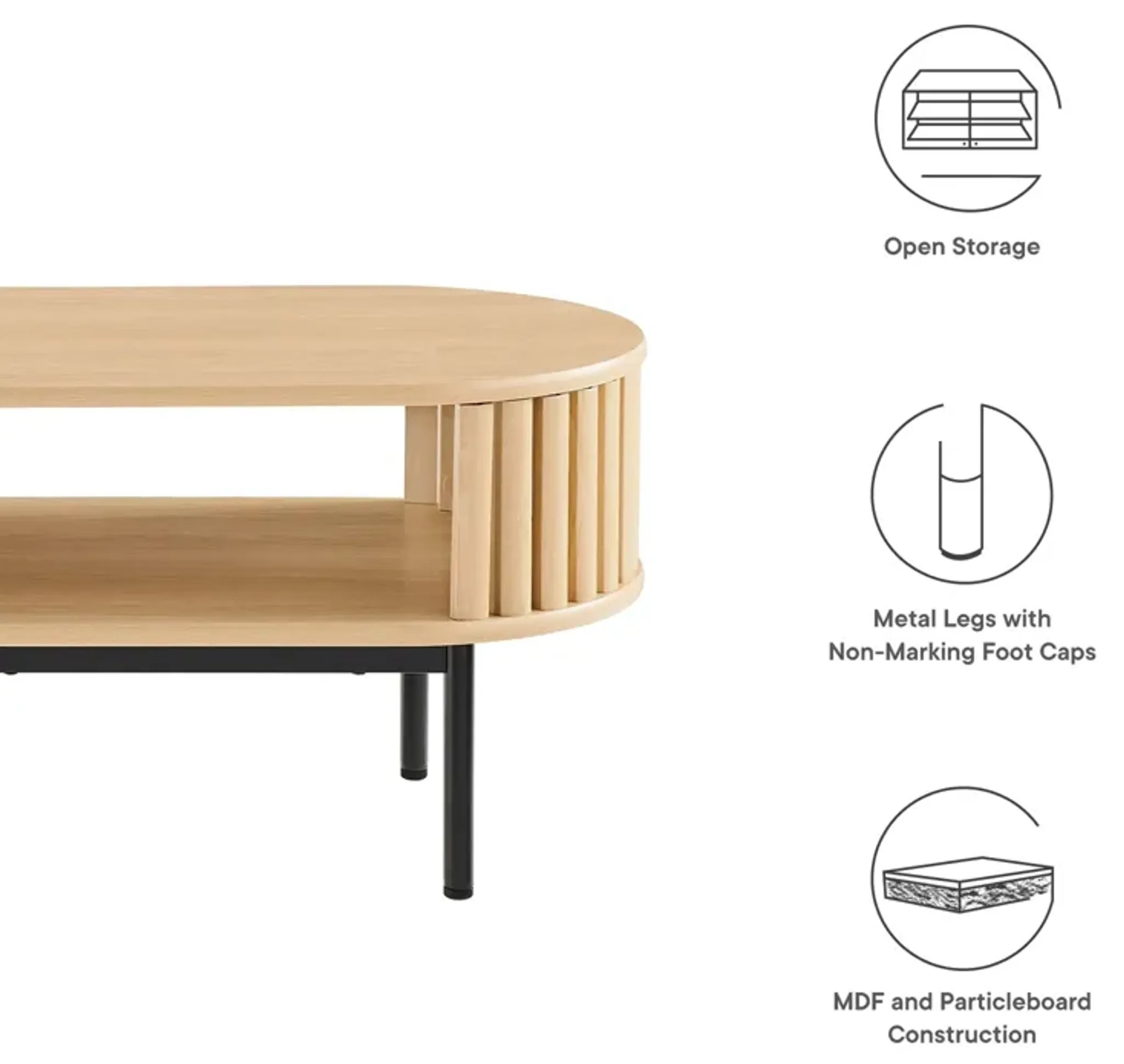 Fortitude Wood Coffee Table By Modway Oak Lexmod | Furniture.com