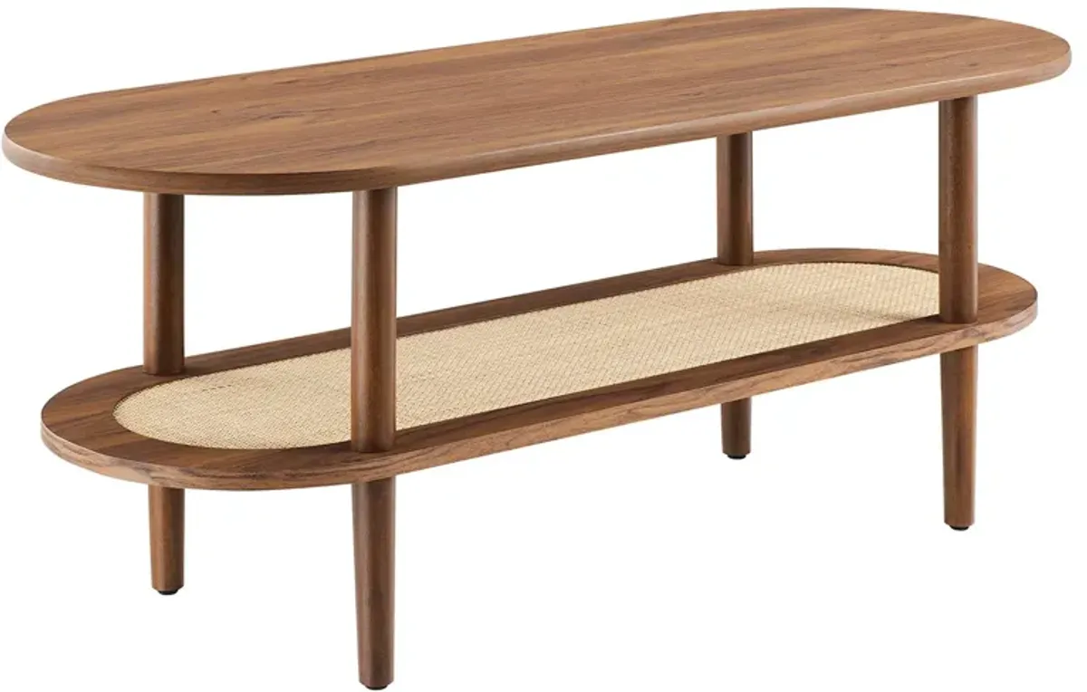 Torus Oval Coffee Table by Modway Walnut