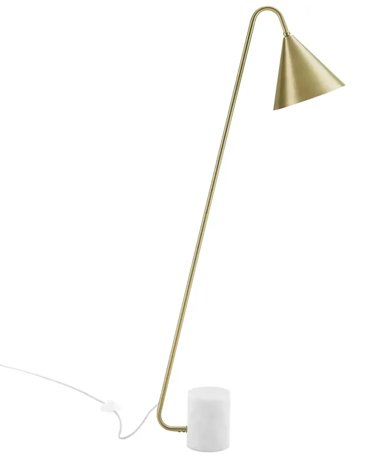 Ayla Marble Base Floor Lamp by Modway Satin Brass