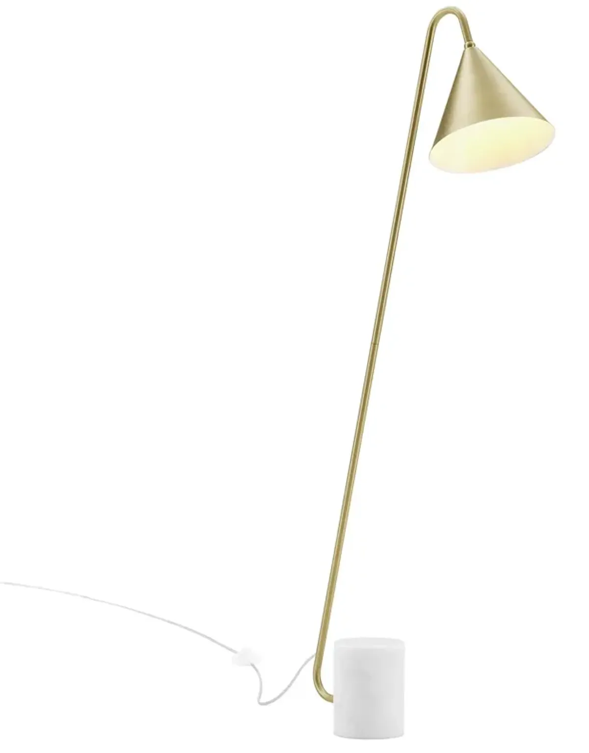 Ayla Marble Base Floor Lamp by Modway Satin Brass
