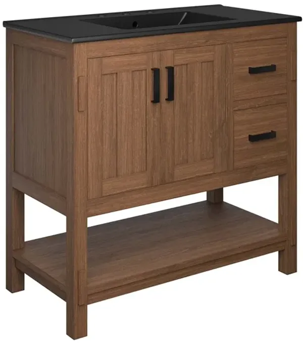 Ashlyn Bathroom Vanity Basin Included by Modway 36" / Walnut Black