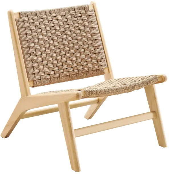 Saoirse Woven Rope Wood Accent Lounge Chair by Modway Natural Natural