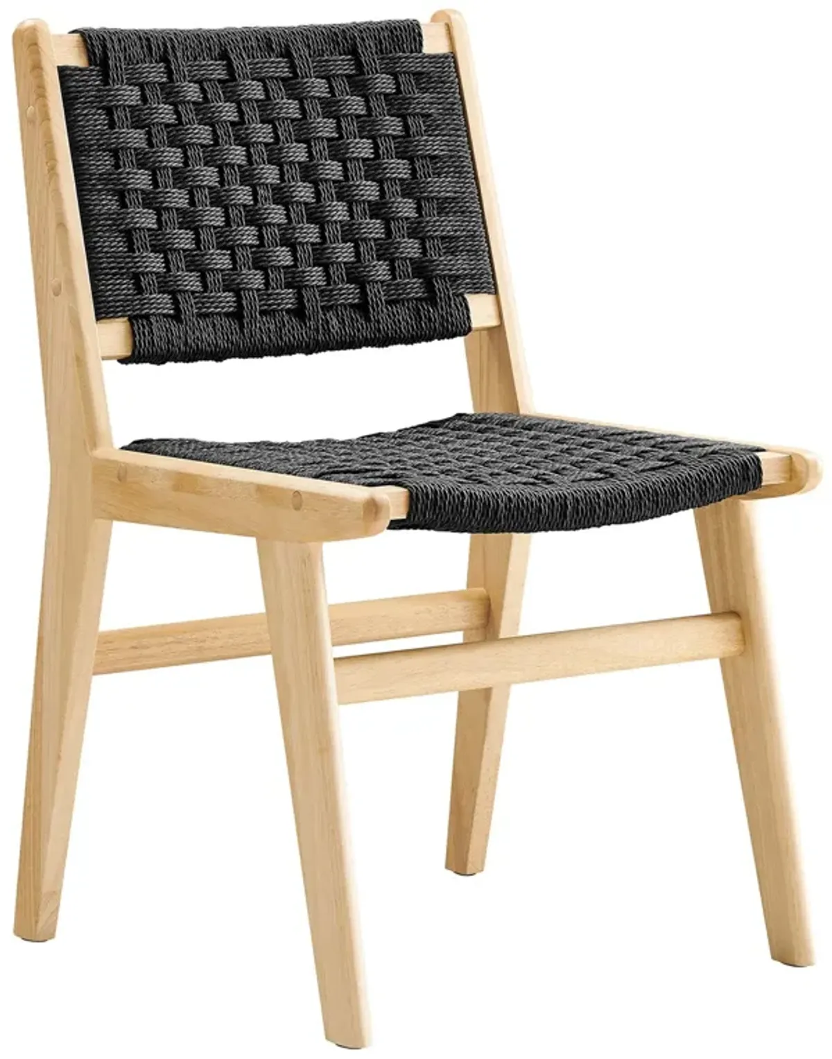 Saoirse Woven Rope Wood Dining Side Chair - Set of 2 by Modway Natural Black