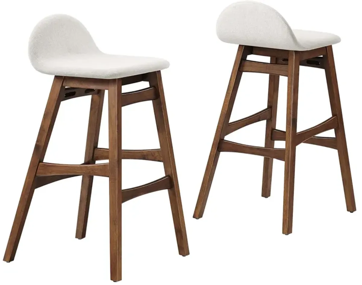 Juno Heathered Fabric Wood Bar Stool - Set of 2 by Modway