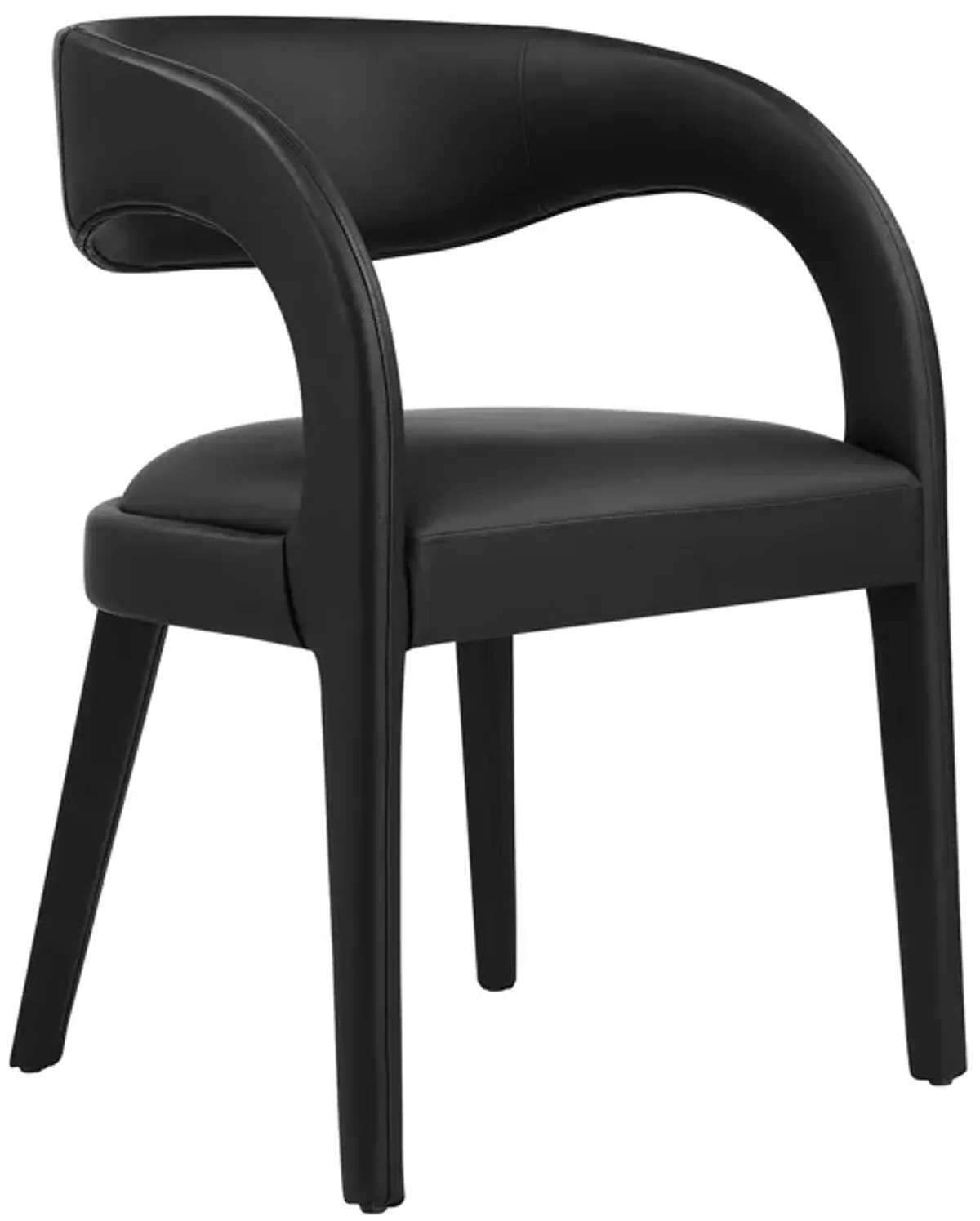 Pinnacle Dining Chair Set of 2 by Modway Black Vinyl