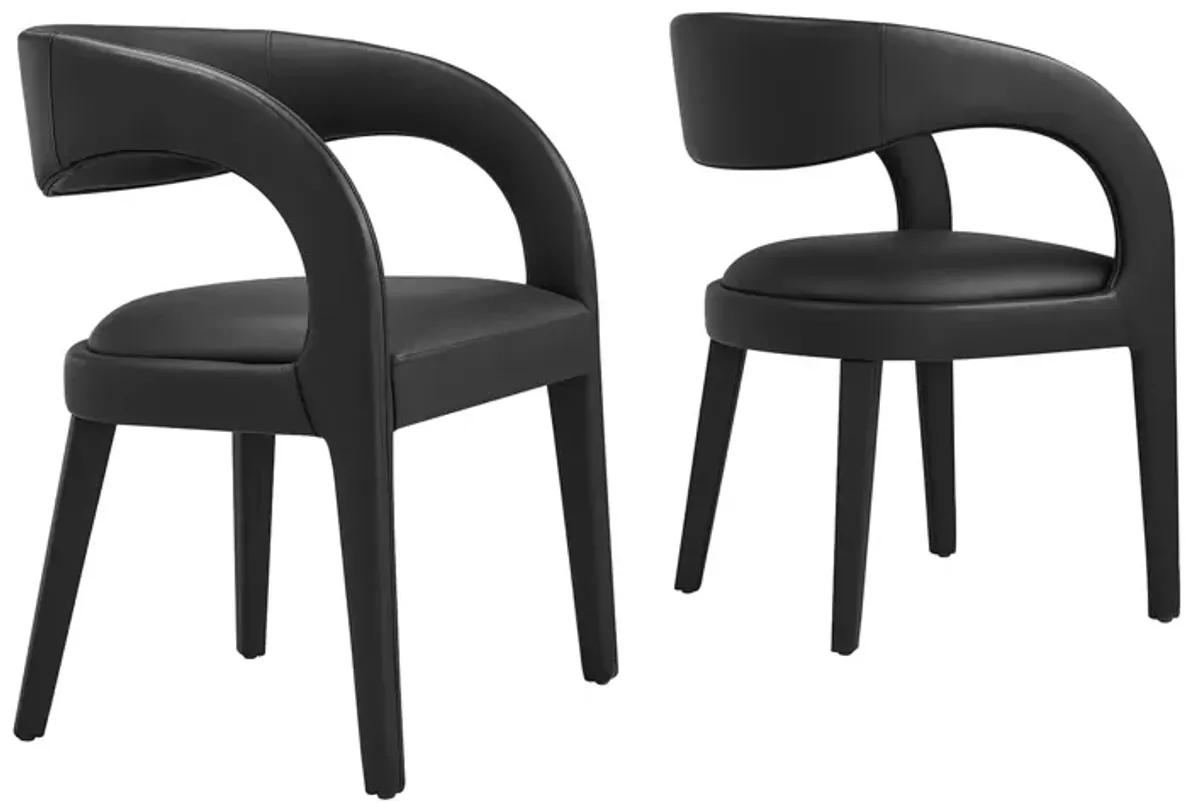 Pinnacle Dining Chair Set of 2 by Modway Black