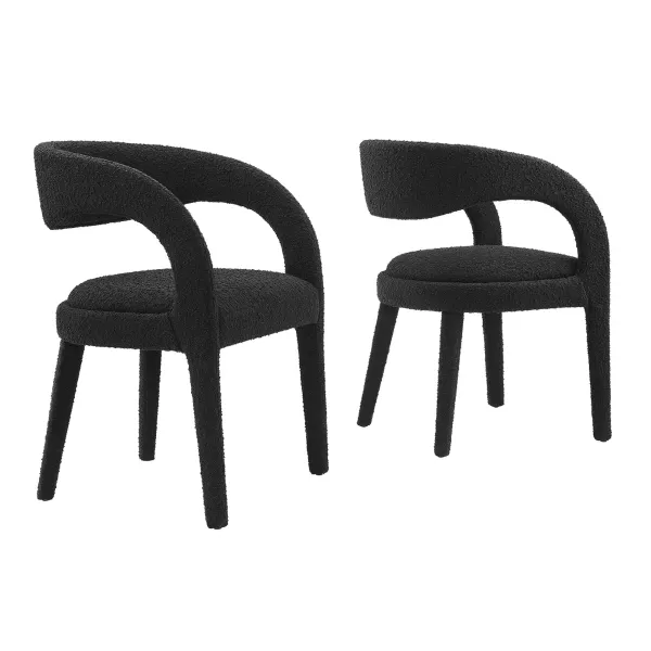 Pinnacle Dining Chair Set of 2 by Modway Black