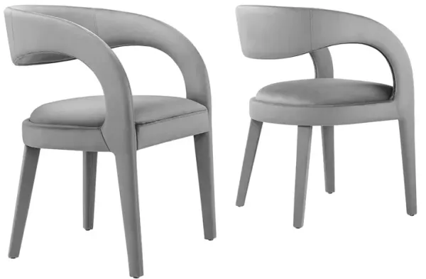 Pinnacle Performance Velvet Dining Chair Set of 2 by Modway Gray