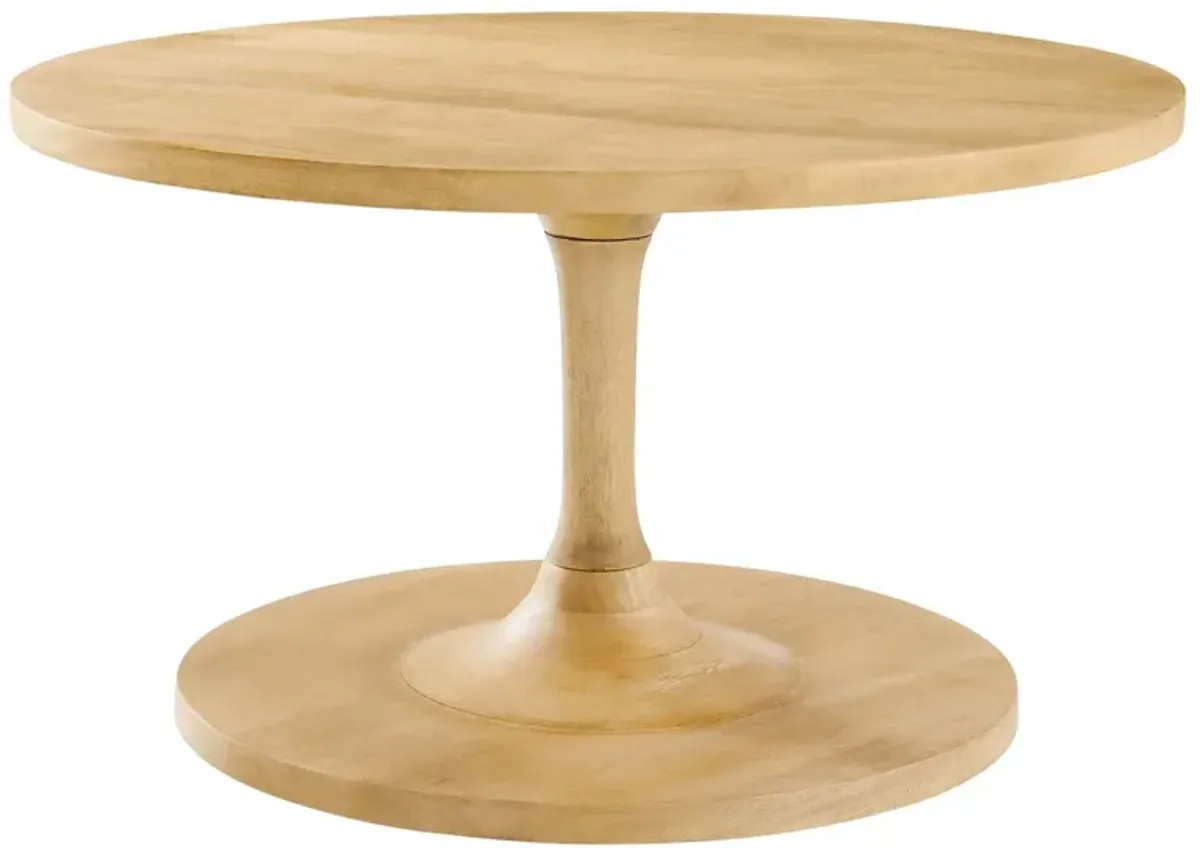 Lina Round Wood Coffee Table by Modway Oak