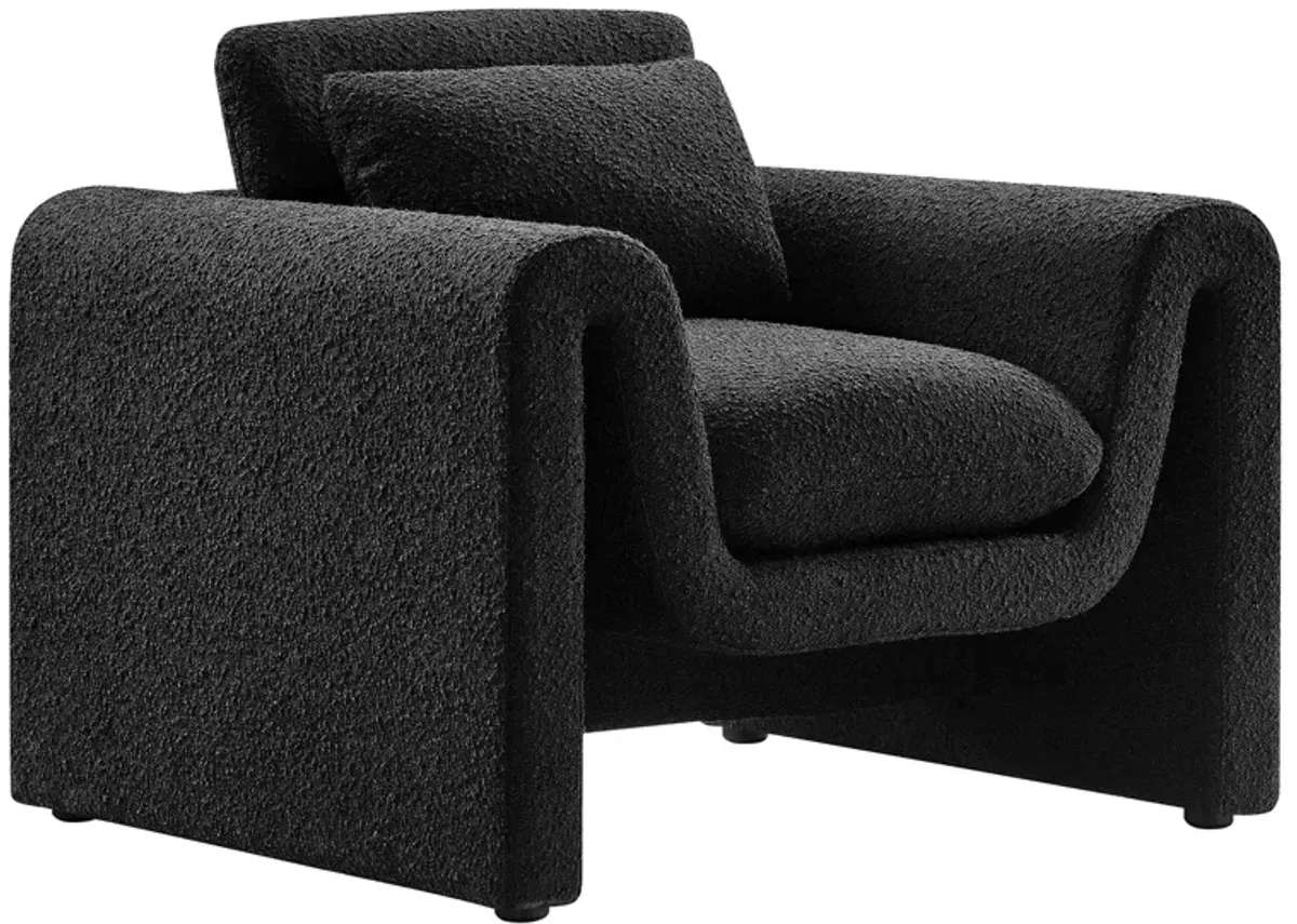 Waverly Boucle Upholstered Armchair by Modway Black