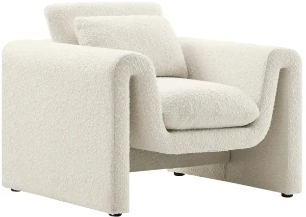 Waverly Boucle Upholstered Armchair by Modway Ivory