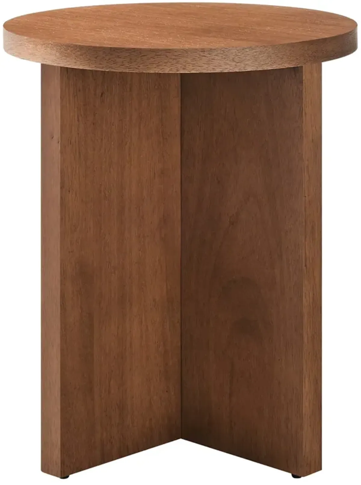 Silas Round Wood Side Table by Modway Walnut