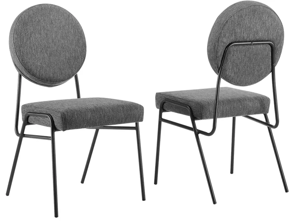 Craft Upholstered Fabric Dining Side Chairs - Set of 2 by Modway Black Charcoal