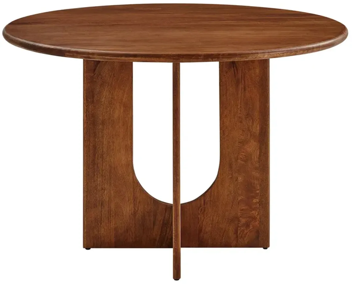Rivian Round 48" Wood Dining Table by Modway Walnut