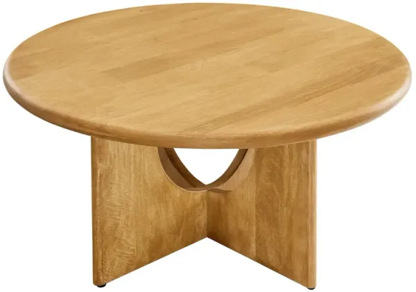 Rivian Round 34" Coffee Table by Modway Oak