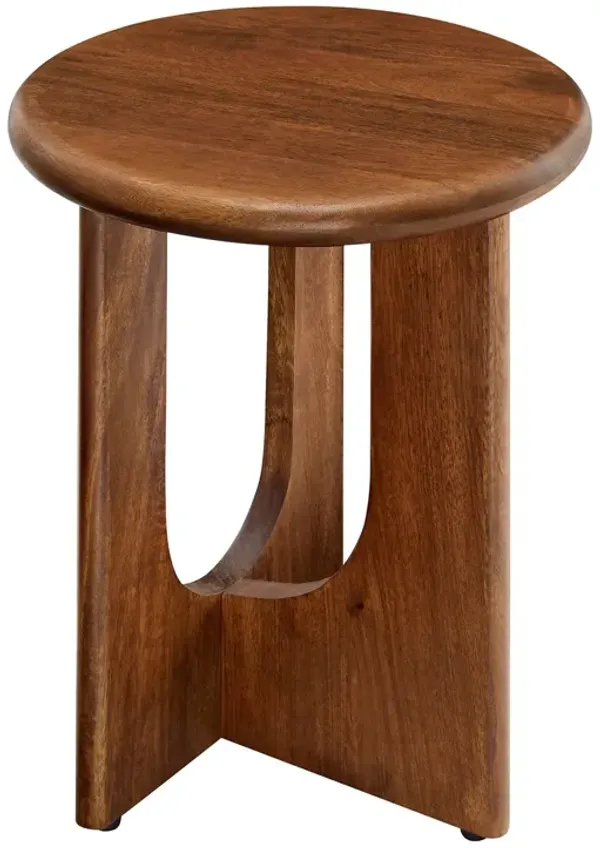 Rivian Round Side Table by Modway Walnut