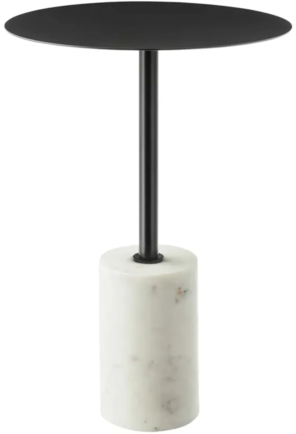 Lyric Round Side Table by Modway White Brass