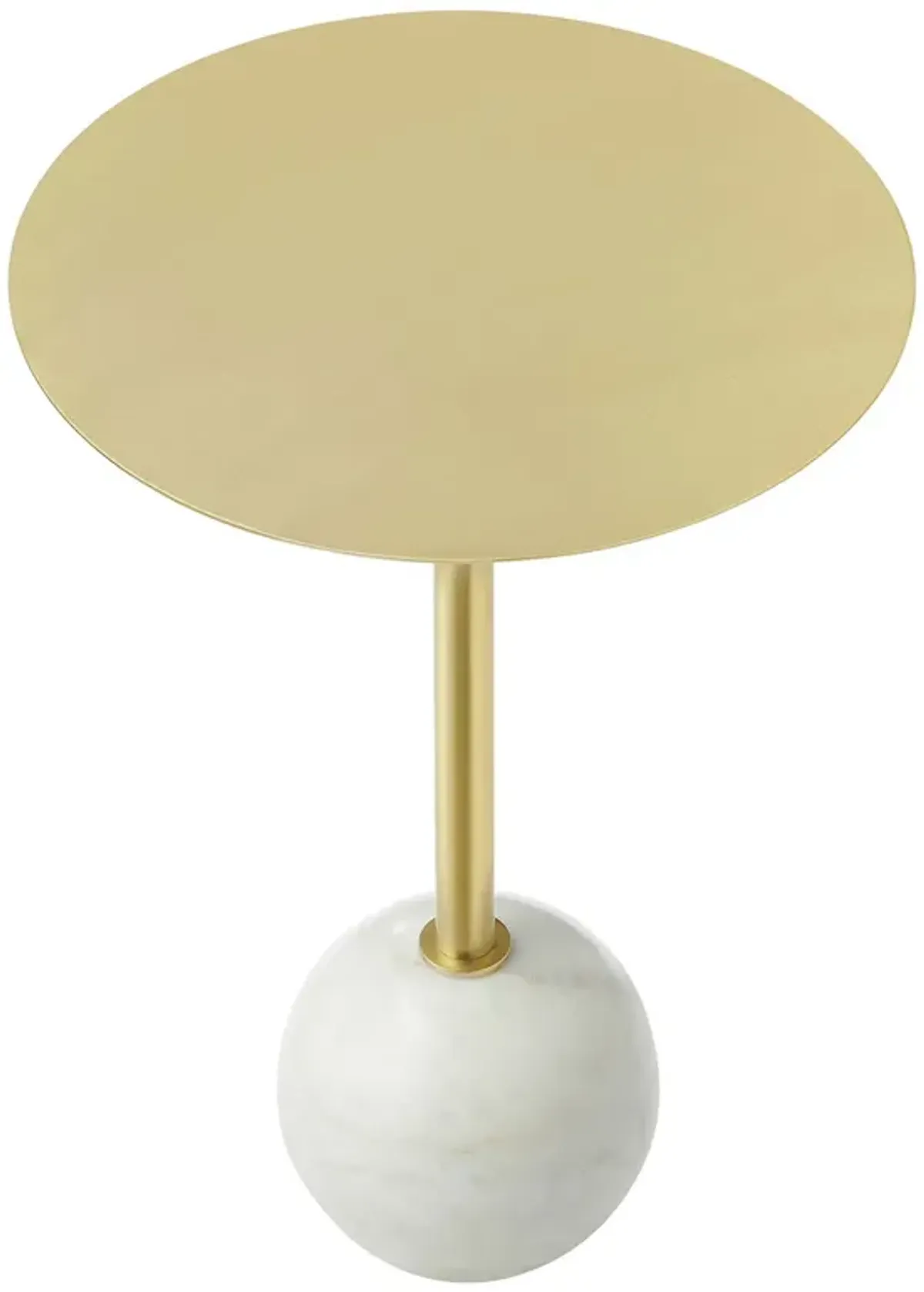 Aliza Round White Marble Side Table by Modway