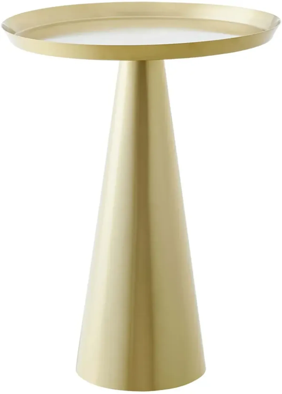 Maren Round Side Table by Modway Brass