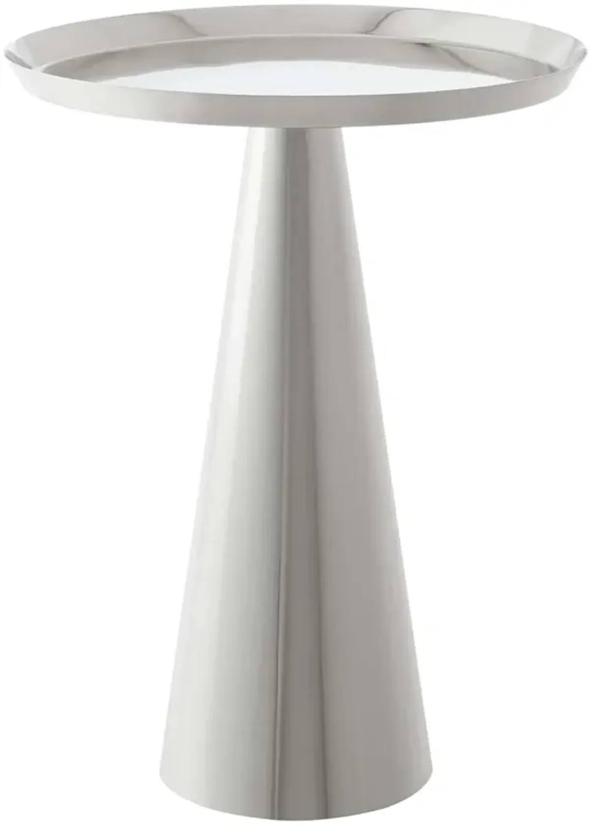 Maren Round Side Table by Modway Nickel