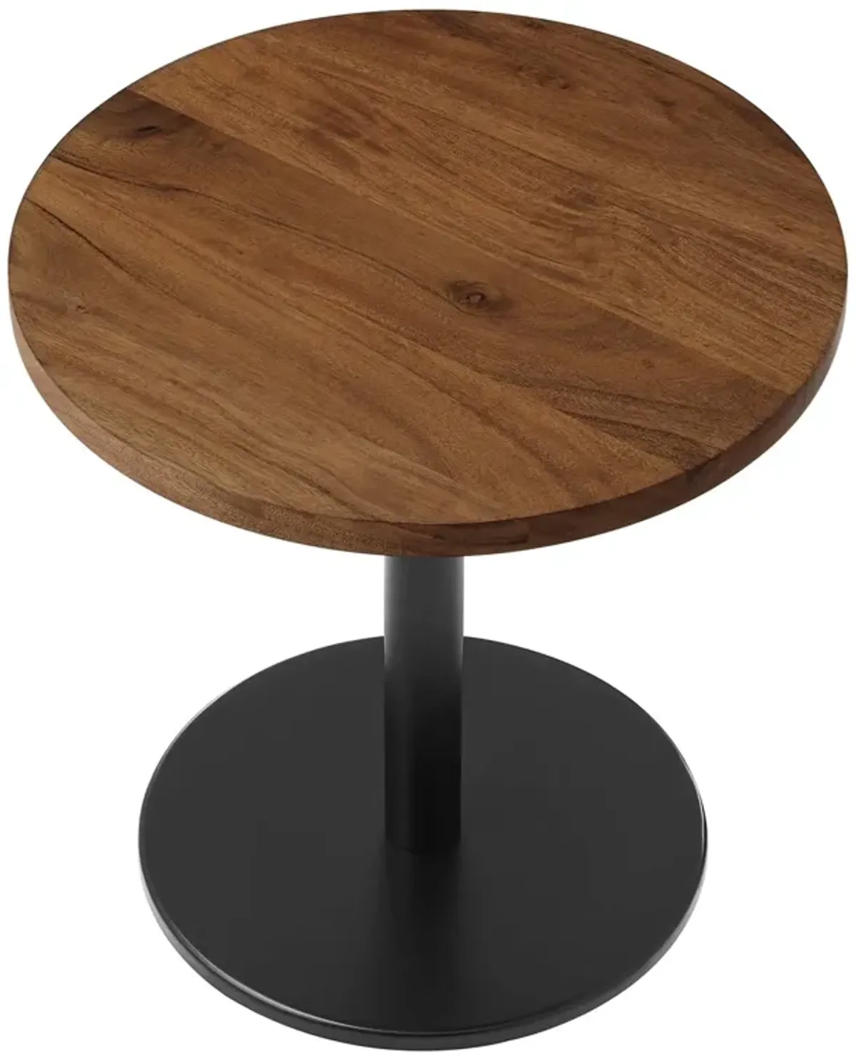 Viva Round Acacia Wood Side Table by Modway Black Light Oak