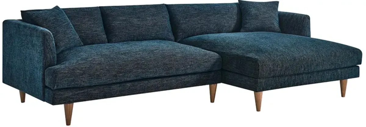 Zoya Right-Facing Down Filled Overstuffed Right Sectional Sofa by Modway Heathered Weave Ivory