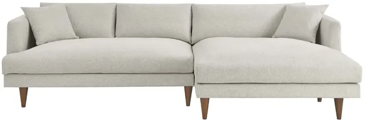Zoya Right-Facing Down Filled Overstuffed Right Sectional Sofa by Modway Heathered Weave Ivory
