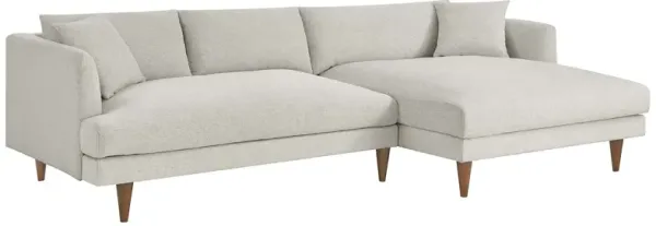 Zoya Right-Facing Down Filled Overstuffed Right Sectional Sofa by Modway Heathered Weave Ivory