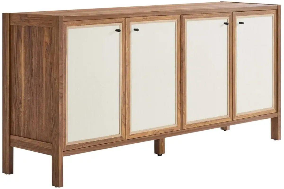 Capri 65" Wood Grain Sideboard Storage Cabinet by Modway Walnut