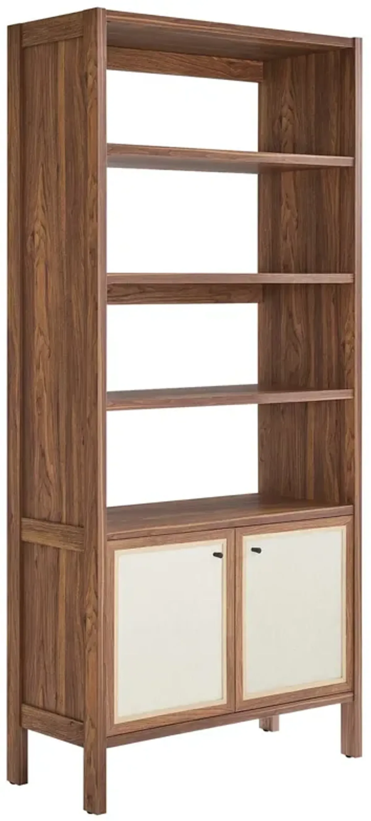 Capri 4-Shelf Wood Grain Bookcase by Modway Walnut