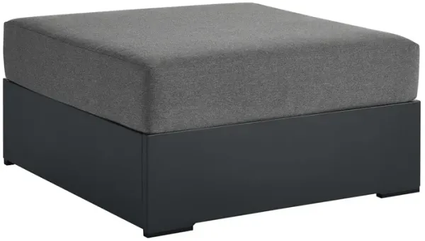 Tahoe Outdoor Patio Powder-Coated Aluminum Ottoman by Modway Gray Charcoal