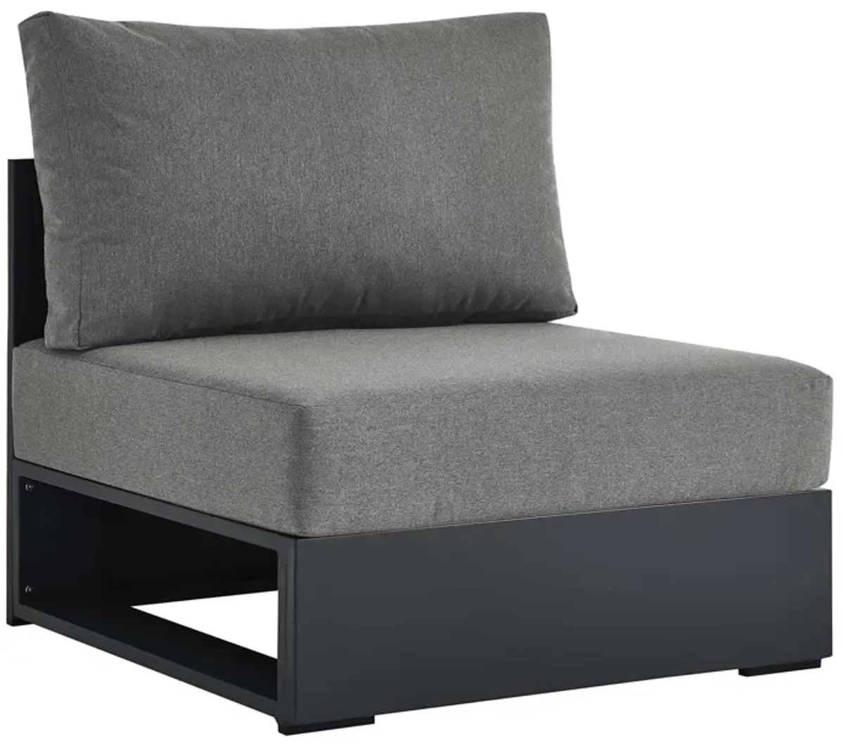 Tahoe Outdoor Patio Powder-Coated Aluminum Modular Armless Chair by Modway Gray Charcoal