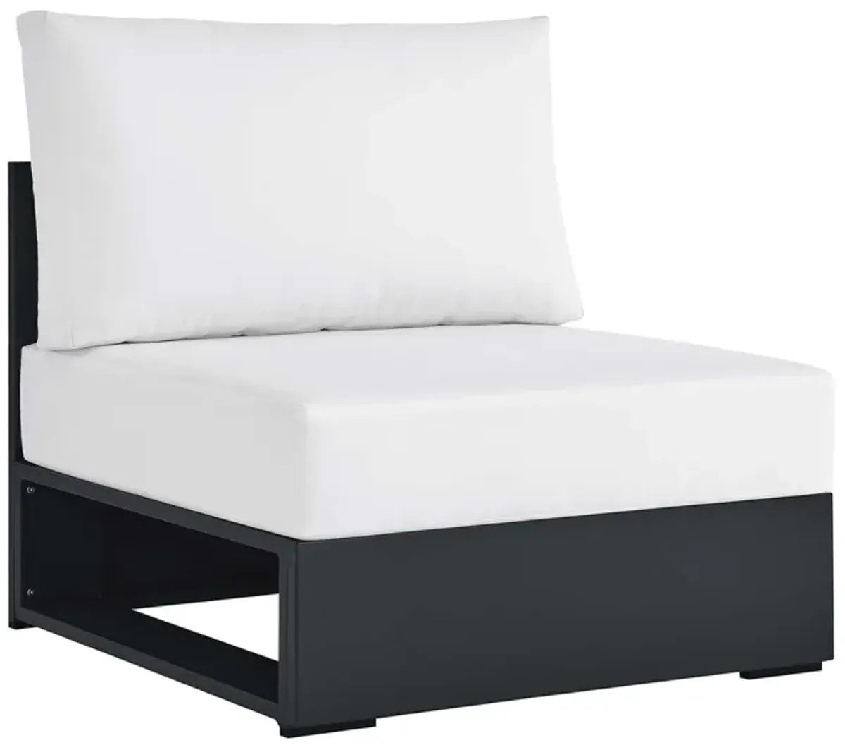 Tahoe Outdoor Patio Powder-Coated Aluminum Modular Armless Chair by Modway Gray White