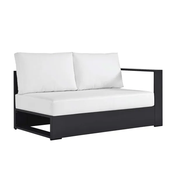 Tahoe Outdoor Patio Powder-Coated Aluminum Modular Right-Facing Loveseat by Modway Gray White