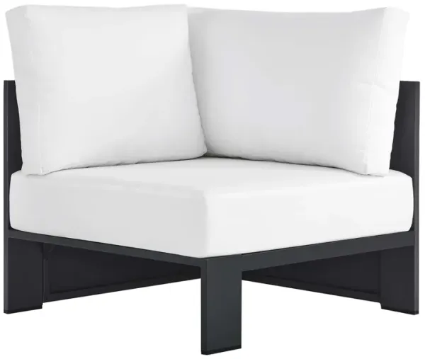 Tahoe Outdoor Patio Powder-Coated Aluminum Modular Corner Chair by Modway Gray White