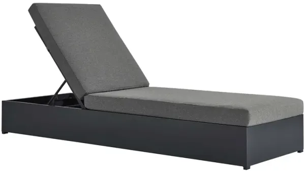 Tahoe Outdoor Patio Powder-Coated Aluminum Chaise Lounge Chair by Modway Gray Charcoal